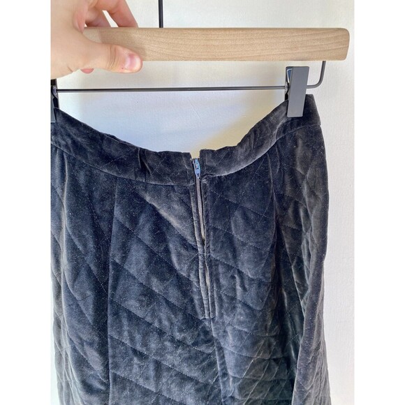 WhimsiGoth Vintage Skirt Womens Sz 10 Black Velvet Paneled 70s Goth heavyweight - Picture 6 of 7